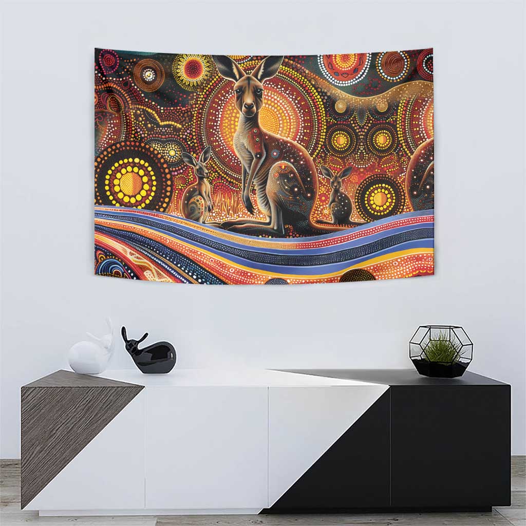Australian Aboriginal Art Kangaroo Tapestry Our Children Our Future Aboriginal Dot Painting