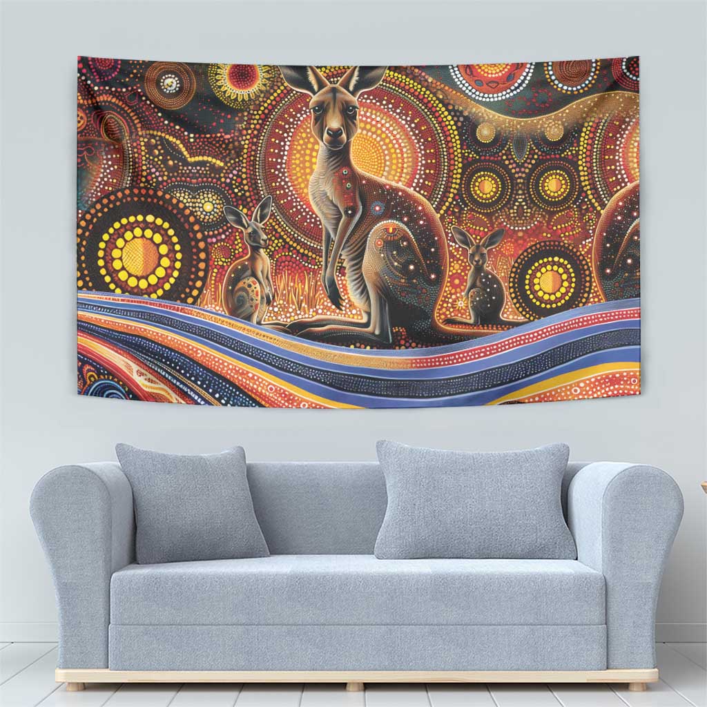 Australian Aboriginal Art Kangaroo Tapestry Our Children Our Future Aboriginal Dot Painting