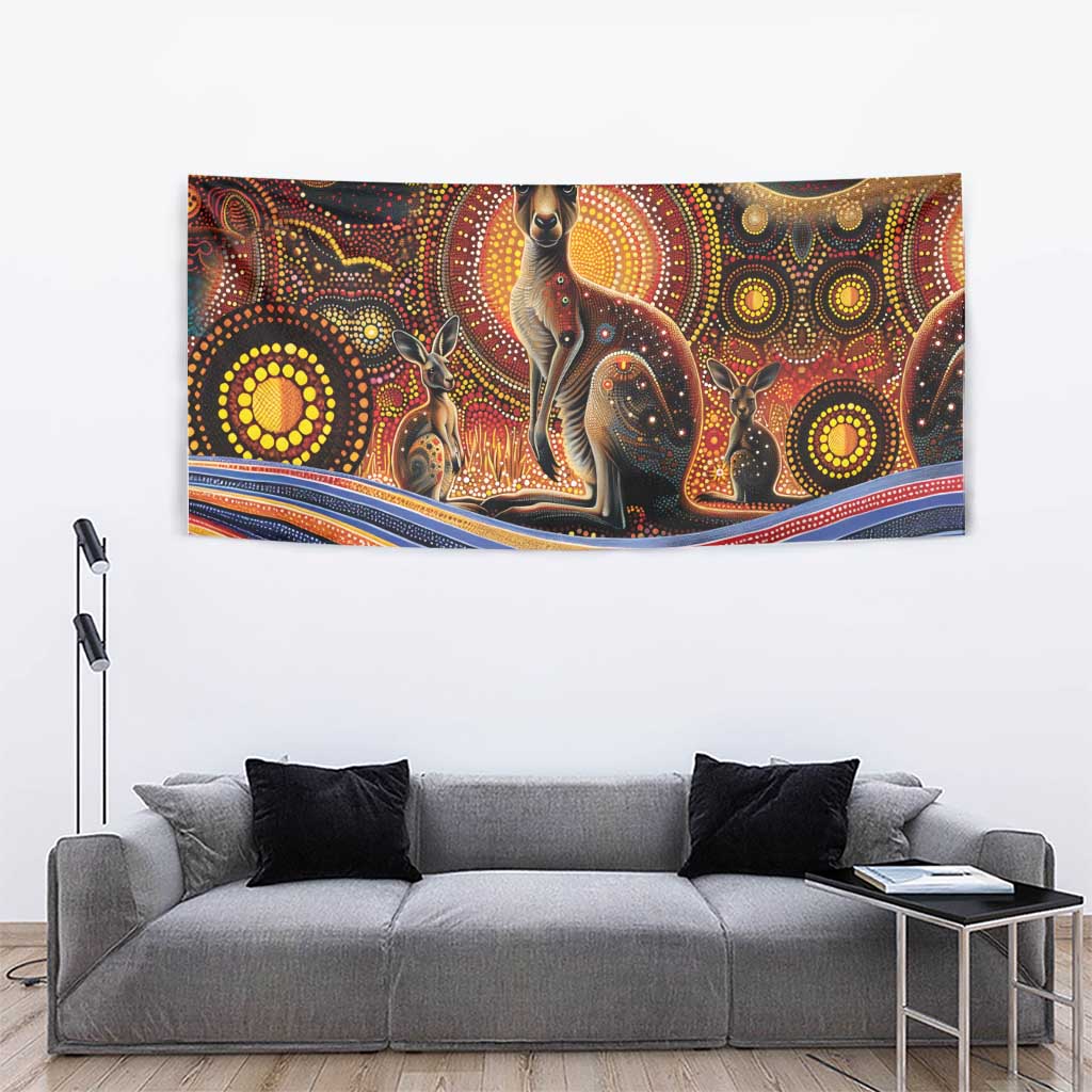 Australian Aboriginal Art Kangaroo Tapestry Our Children Our Future Aboriginal Dot Painting