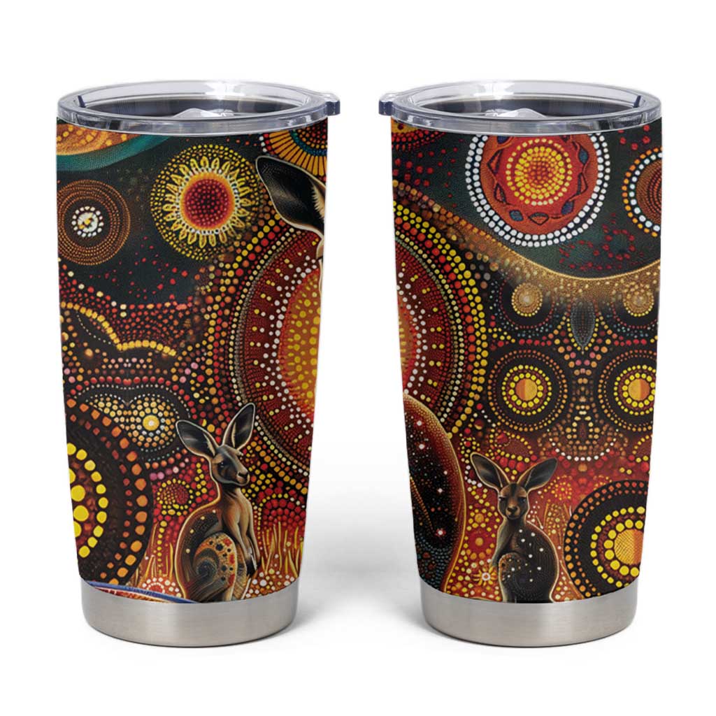 Australian Aboriginal Art Kangaroo Tumbler Cup Our Children Our Future Aboriginal Dot Painting