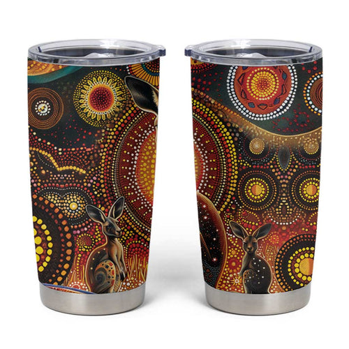 Australian Aboriginal Art Kangaroo Tumbler Cup Our Children Our Future Aboriginal Dot Painting