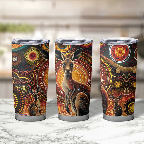 Australian Aboriginal Art Kangaroo Tumbler Cup Our Children Our Future Aboriginal Dot Painting