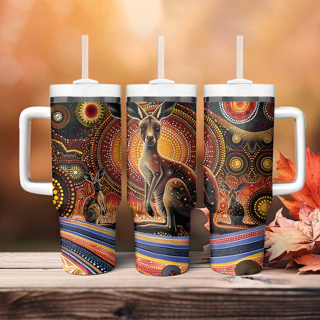 Australian Aboriginal Art Kangaroo Tumbler With Handle Our Children Our Future Aboriginal Dot Painting