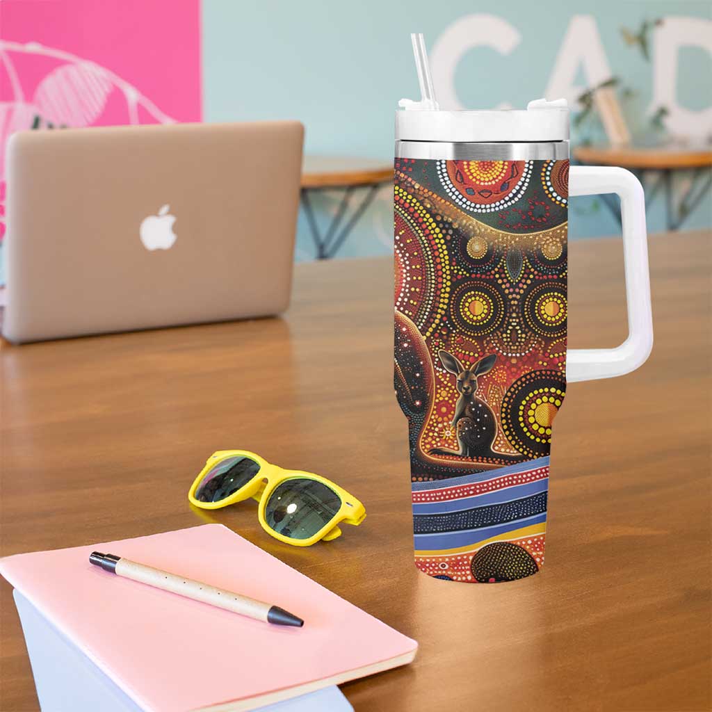 Australian Aboriginal Art Kangaroo Tumbler With Handle Our Children Our Future Aboriginal Dot Painting