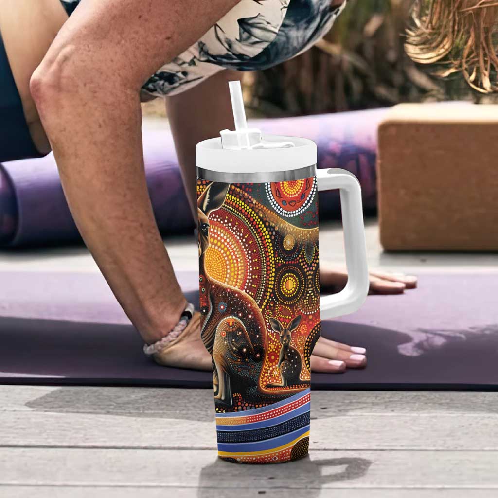 Australian Aboriginal Art Kangaroo Tumbler With Handle Our Children Our Future Aboriginal Dot Painting