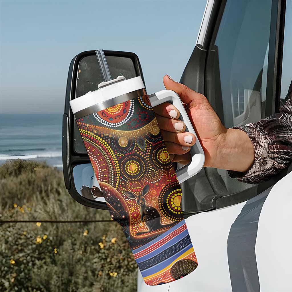 Australian Aboriginal Art Kangaroo Tumbler With Handle Our Children Our Future Aboriginal Dot Painting