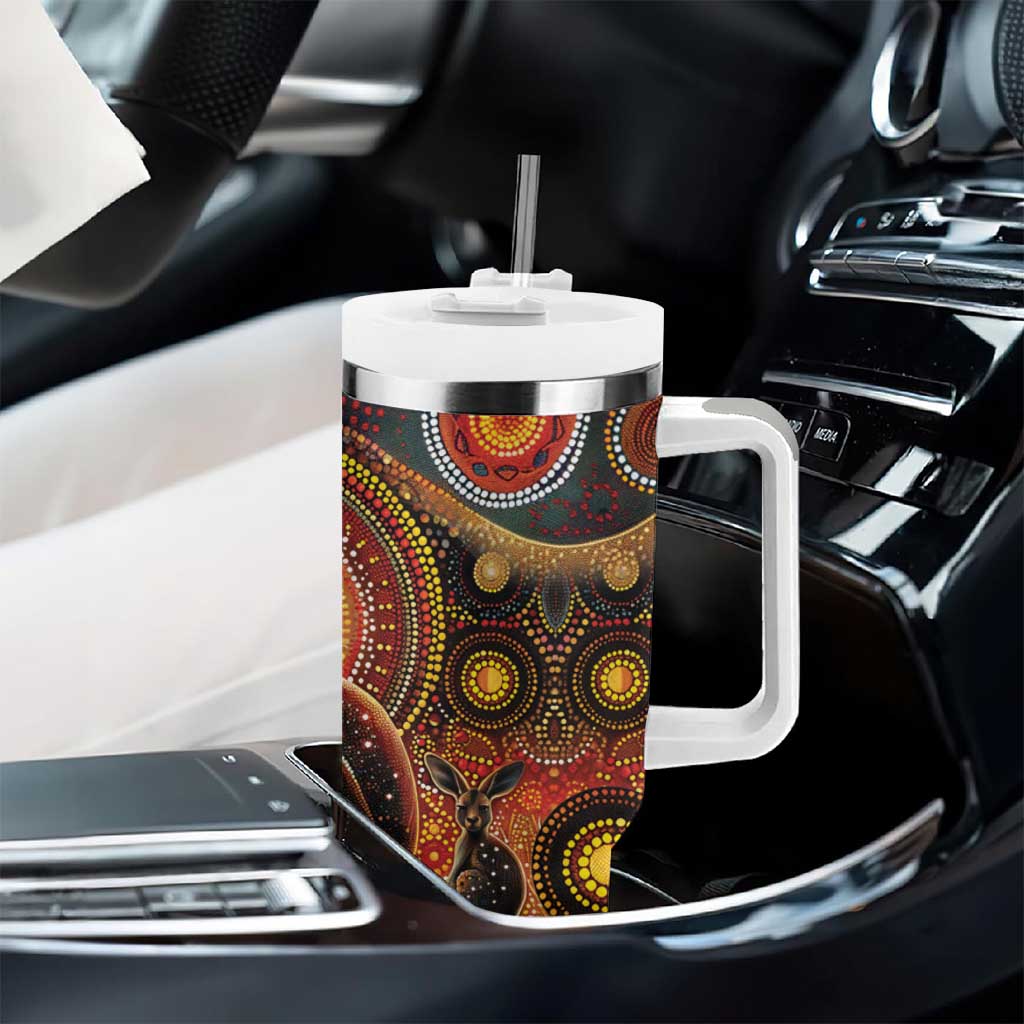 Australian Aboriginal Art Kangaroo Tumbler With Handle Our Children Our Future Aboriginal Dot Painting