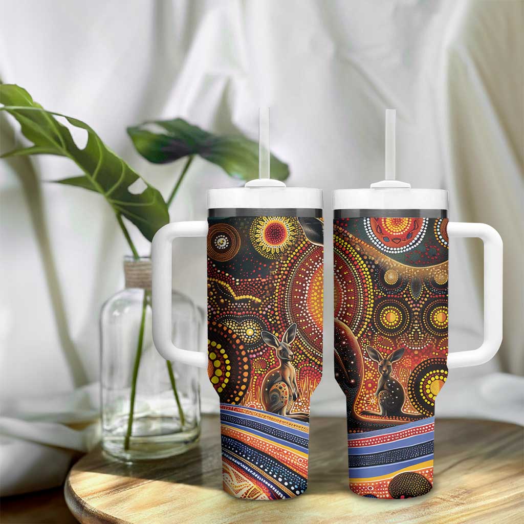 Australian Aboriginal Art Kangaroo Tumbler With Handle Our Children Our Future Aboriginal Dot Painting