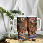 Australian Aboriginal Art Kangaroo Tumbler With Handle Our Children Our Future Aboriginal Dot Painting