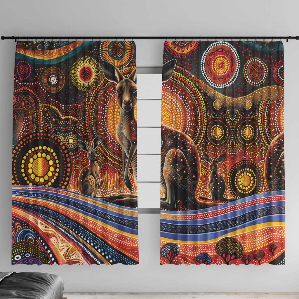 Australian Aboriginal Art Kangaroo Window Curtain Our Children Our Future Aboriginal Dot Painting