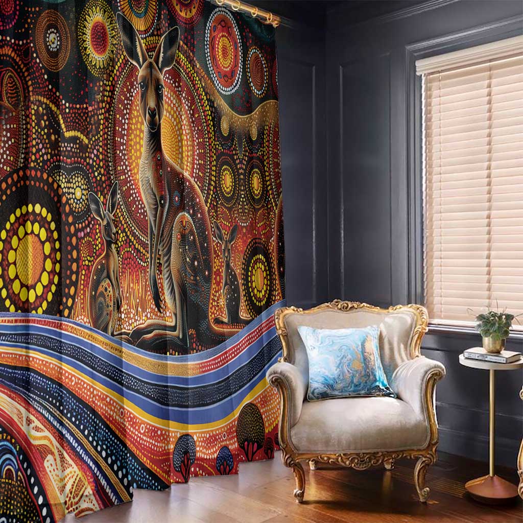 Australian Aboriginal Art Kangaroo Window Curtain Our Children Our Future Aboriginal Dot Painting