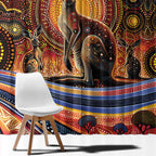 Australian Aboriginal Art Kangaroo Window Curtain Our Children Our Future Aboriginal Dot Painting