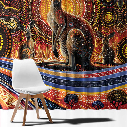 Australian Aboriginal Art Kangaroo Window Curtain Our Children Our Future Aboriginal Dot Painting
