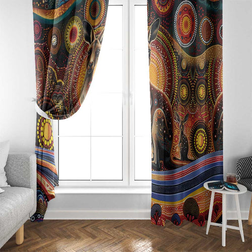 Australian Aboriginal Art Kangaroo Window Curtain Our Children Our Future Aboriginal Dot Painting