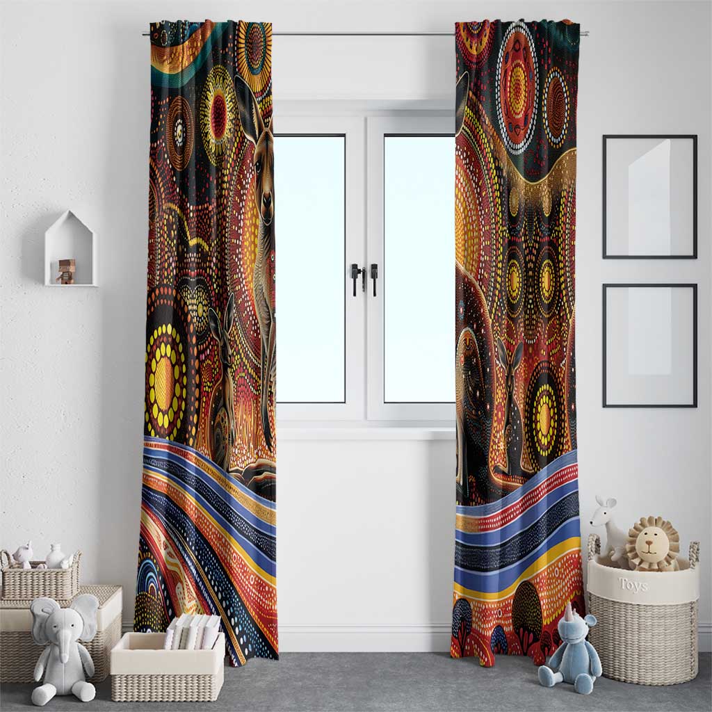 Australian Aboriginal Art Kangaroo Window Curtain Our Children Our Future Aboriginal Dot Painting
