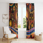 Australian Aboriginal Art Kangaroo Window Curtain Our Children Our Future Aboriginal Dot Painting