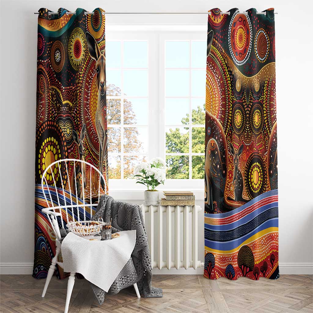 Australian Aboriginal Art Kangaroo Window Curtain Our Children Our Future Aboriginal Dot Painting