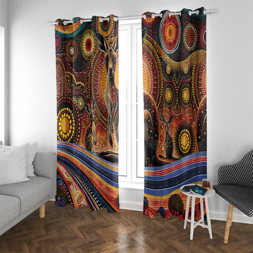 Australian Aboriginal Art Kangaroo Window Curtain Our Children Our Future Aboriginal Dot Painting