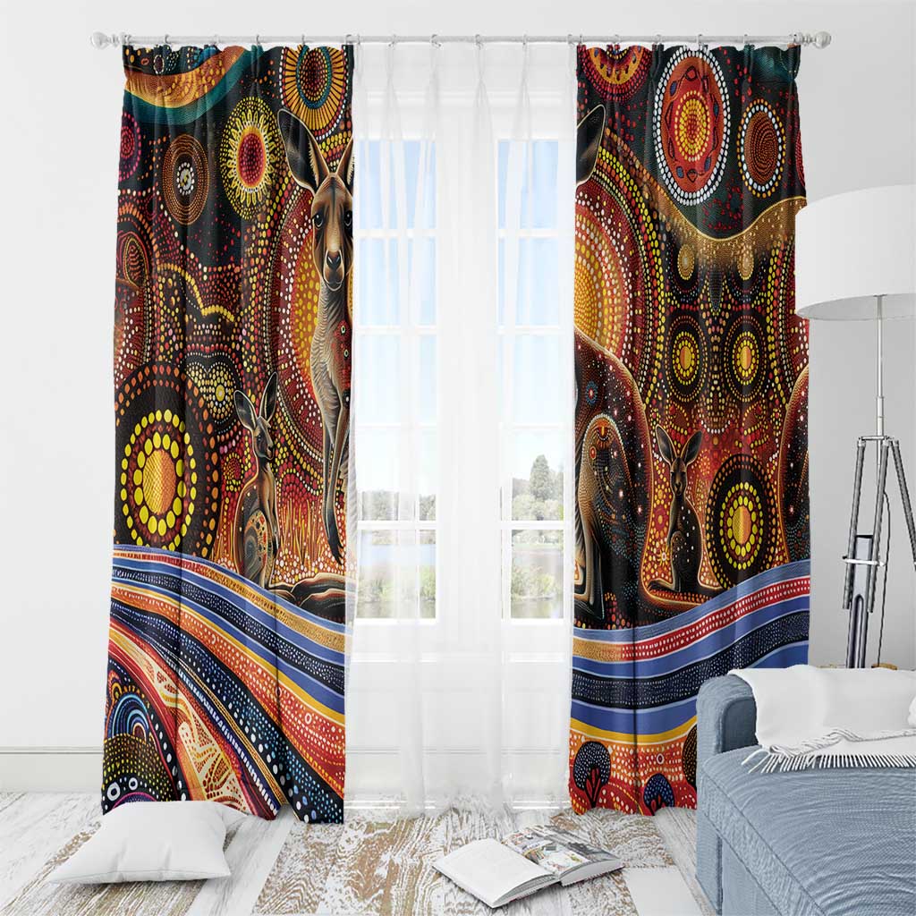 Australian Aboriginal Art Kangaroo Window Curtain Our Children Our Future Aboriginal Dot Painting