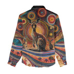 Australian Aboriginal Art Kangaroo Women Casual Shirt Our Children Our Future Aboriginal Dot Painting