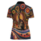 Australian Aboriginal Art Kangaroo Women Polo Shirt Our Children Our Future Aboriginal Dot Painting