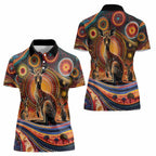 Australian Aboriginal Art Kangaroo Women Polo Shirt Our Children Our Future Aboriginal Dot Painting