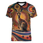 Australian Aboriginal Art Kangaroo Women V-Neck T-Shirt Our Children Our Future Aboriginal Dot Painting
