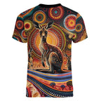 Australian Aboriginal Art Kangaroo Women V-Neck T-Shirt Our Children Our Future Aboriginal Dot Painting