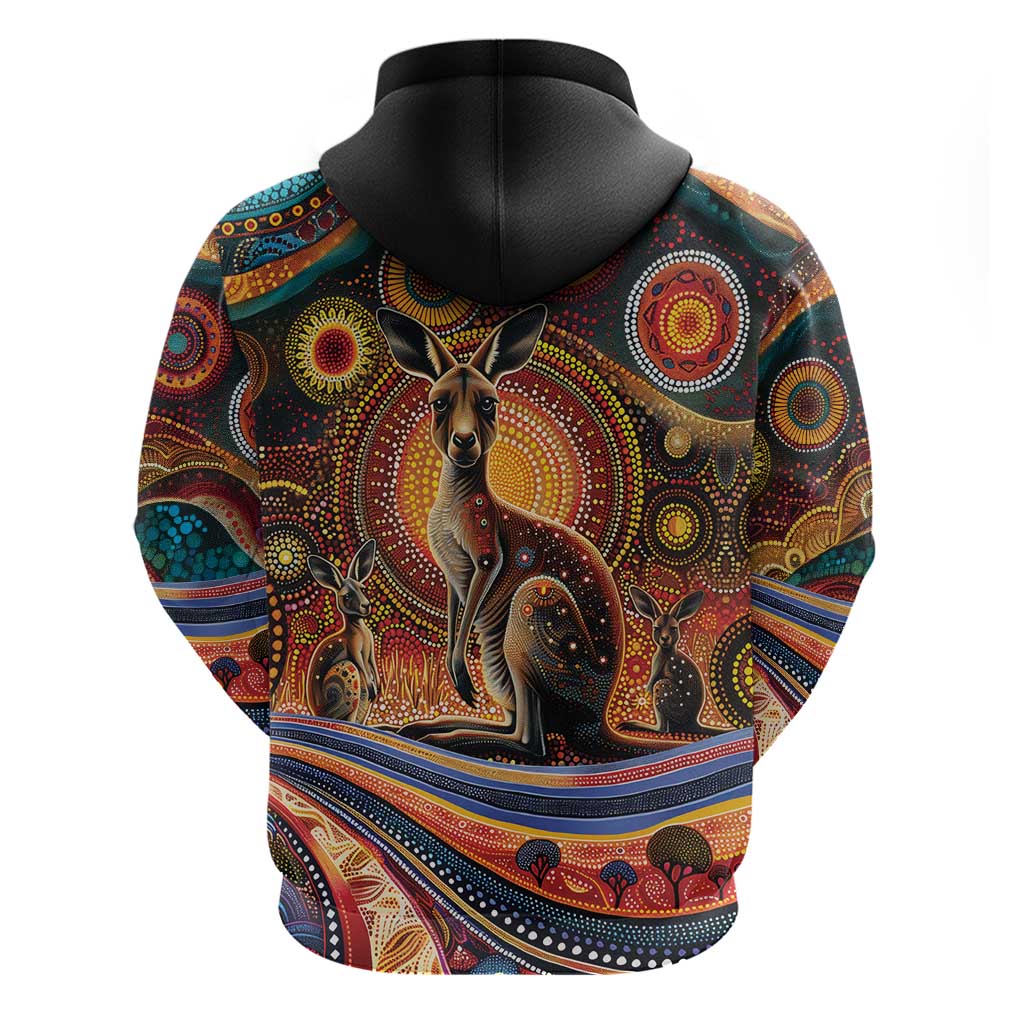 Australian Aboriginal Art Kangaroo Zip Hoodie Our Children Our Future Aboriginal Dot Painting