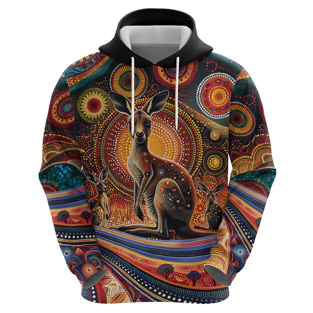 Australian Aboriginal Art Kangaroo Zip Hoodie Our Children Our Future Aboriginal Dot Painting