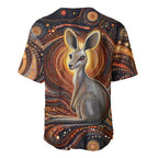 Australian Aboriginal Art Kangaroo Baseball Jersey Warm Earth Tones Aboriginal Dot Painting