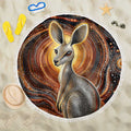 Australian Aboriginal Art Kangaroo Beach Blanket Warm Earth Tones Aboriginal Dot Painting