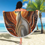 Australian Aboriginal Art Kangaroo Beach Blanket Warm Earth Tones Aboriginal Dot Painting
