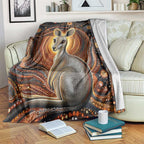 Australian Aboriginal Art Kangaroo Blanket Warm Earth Tones Aboriginal Dot Painting