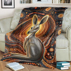 Australian Aboriginal Art Kangaroo Blanket Warm Earth Tones Aboriginal Dot Painting