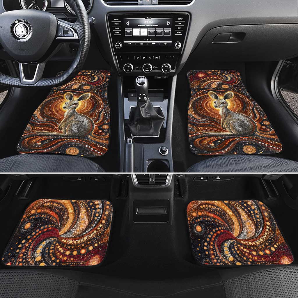 Australian Aboriginal Art Kangaroo Car Mats Warm Earth Tones Aboriginal Dot Painting