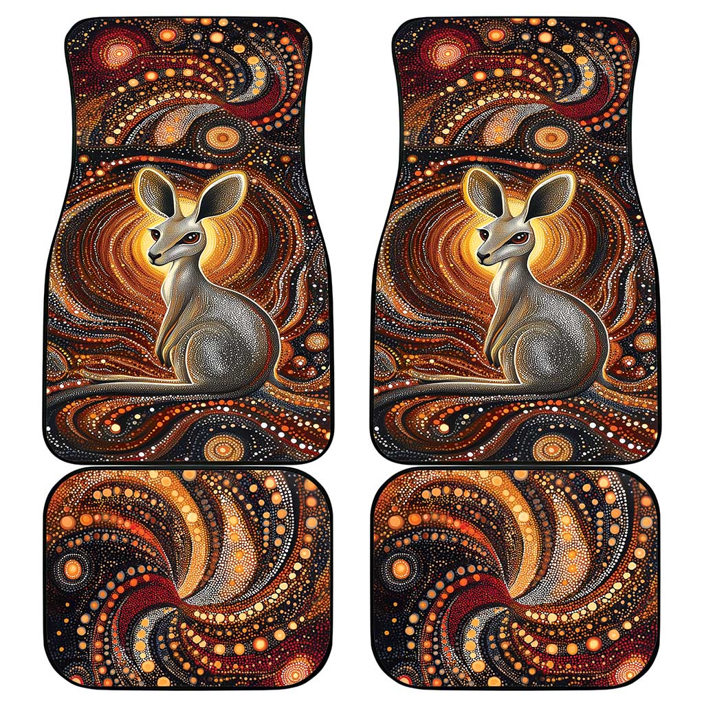Australian Aboriginal Art Kangaroo Car Mats Warm Earth Tones Aboriginal Dot Painting