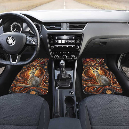 Australian Aboriginal Art Kangaroo Car Mats Warm Earth Tones Aboriginal Dot Painting