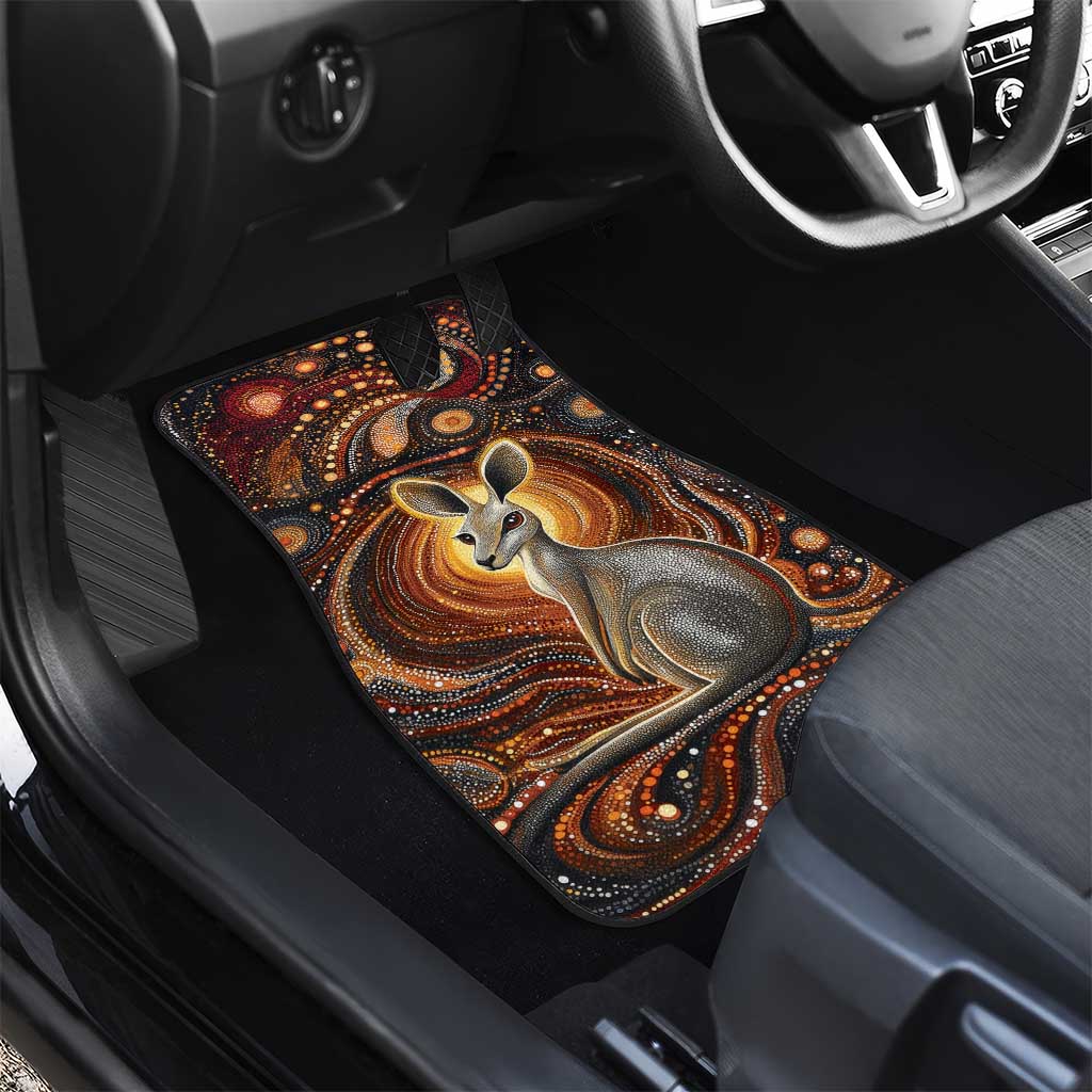 Australian Aboriginal Art Kangaroo Car Mats Warm Earth Tones Aboriginal Dot Painting