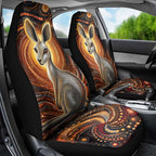 Australian Aboriginal Art Kangaroo Car Seat Cover Warm Earth Tones Aboriginal Dot Painting