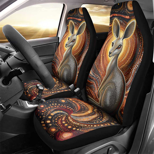 Australian Aboriginal Art Kangaroo Car Seat Cover Warm Earth Tones Aboriginal Dot Painting