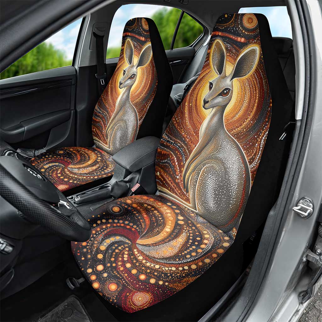 Australian Aboriginal Art Kangaroo Car Seat Cover Warm Earth Tones Aboriginal Dot Painting