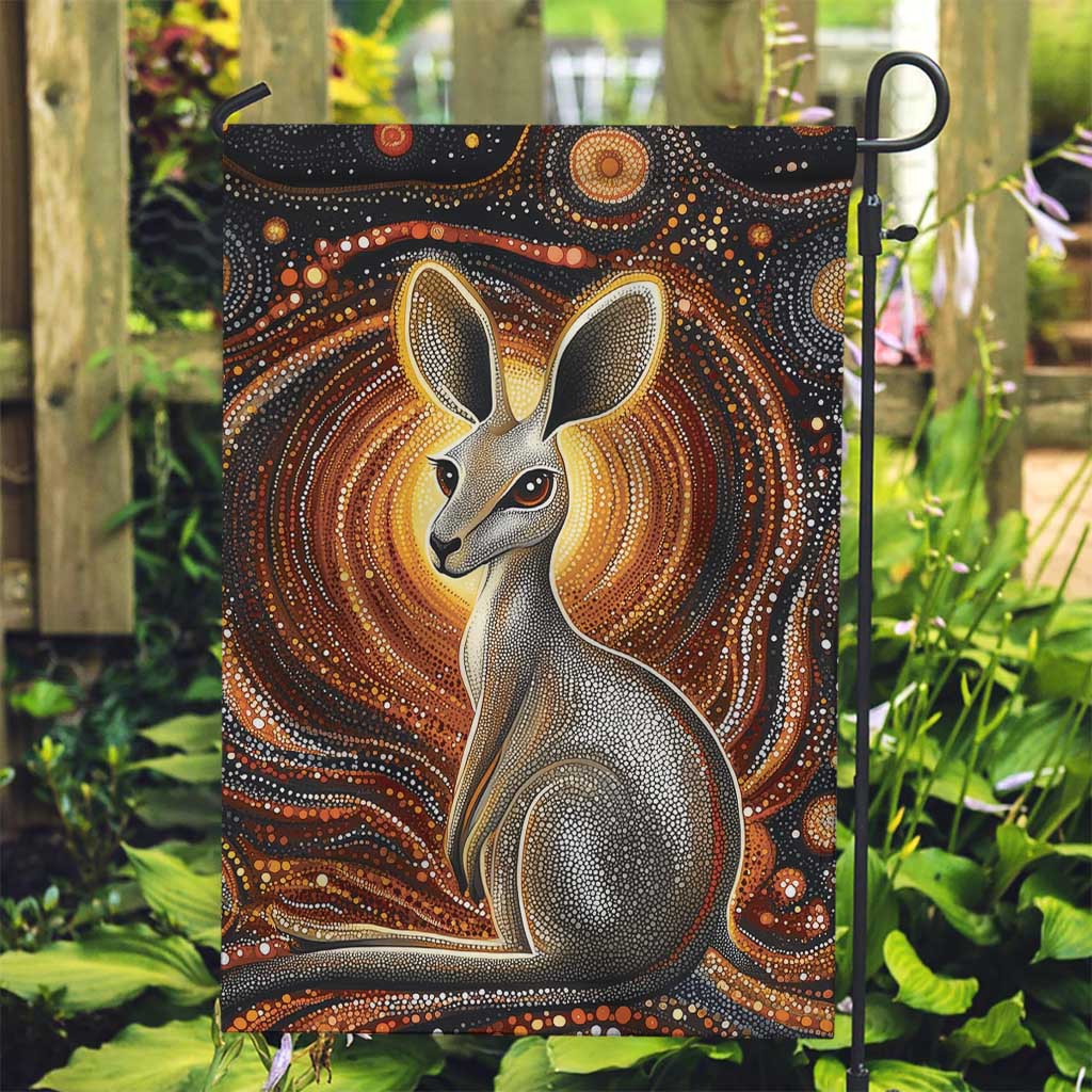 Australian Aboriginal Art Kangaroo Garden Flag Warm Earth Tones Aboriginal Dot Painting