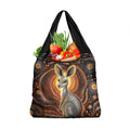 Australian Aboriginal Art Kangaroo Grocery Bag Warm Earth Tones Aboriginal Dot Painting