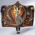 Australian Aboriginal Art Kangaroo Hooded Blanket Warm Earth Tones Aboriginal Dot Painting