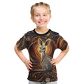 Australian Aboriginal Art Kangaroo Kid T Shirt Warm Earth Tones Aboriginal Dot Painting