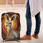 Australian Aboriginal Art Kangaroo Luggage Cover Warm Earth Tones Aboriginal Dot Painting