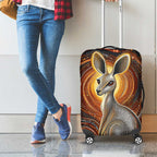 Australian Aboriginal Art Kangaroo Luggage Cover Warm Earth Tones Aboriginal Dot Painting