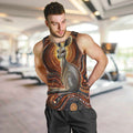 Australian Aboriginal Art Kangaroo Men Tank Top Warm Earth Tones Aboriginal Dot Painting