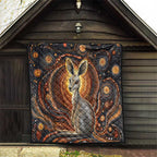 Australian Aboriginal Art Kangaroo Quilt Warm Earth Tones Aboriginal Dot Painting